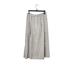 Doe & Rae Women's Striped Palazzo Pants Size Medium White Back Zip Preppy